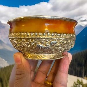 Hand Carved Traditional Tibetan Auspicious Animal & Floral Pattern Tea Cup,Bowl